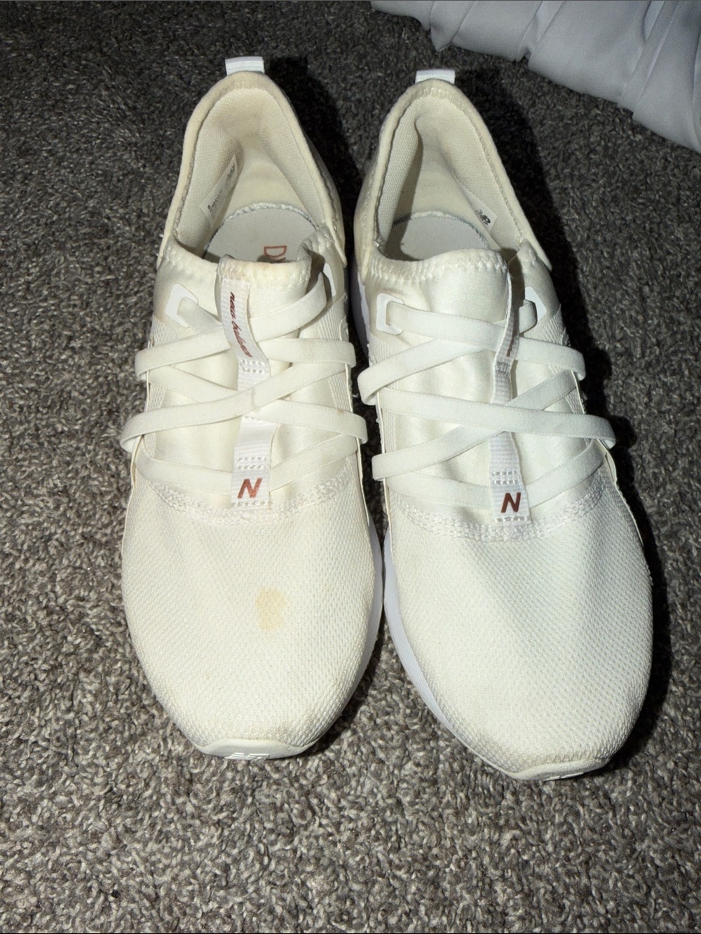New Balance Women’s Off-White Knit Lace-Up Sneakers